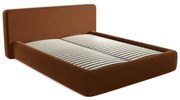 Двойно легло теракотено тапицирано с място за съхранение и включена подматрачна рамка 160x200 cm Kiana – Makamii