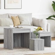 815226 vidaXL Стифиращи маси, 3 бр, сив сонома, инженерно дърво