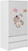 Детски гардероб с мотив на дъга еднорог 180x55x90 cm