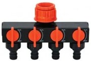 Разклонител за бърза връзка 1/2"м- (3/4"-1")ж 4-посочен със stop