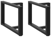 4013032 vidaXL Крака за масичка за кафе, Т-образни, 2 бр., черни, 60x25x(42-43) см, стомана