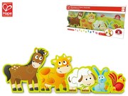Hape - Дървен пъзел Животните от фермата и цифри H1628