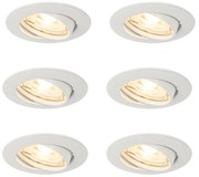 Комплект от 6 вградени прожектора бели GU10 35mm - Edu