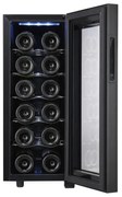 Охладител за вино Adler AD 8083, 33 L, Дигитален, За 12 бутилки, 15-18 C, Черен