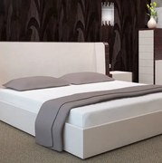 Бял чаршаф за легло с ластик - памучен сатен Šírka: 160 cm | Dĺžka: 200 cm