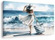 Картина на платно – Жена на летния бряг