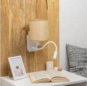 Brilagi - LED Аплик NUBILA 1xE27/25W/230V +LED/3W бял/светлокафяво