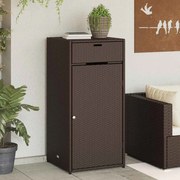 365560 vidaXL Градински шкаф за съхранение, кафяв, 55x55x111 см, полиратан
