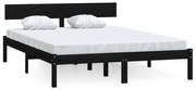 810121 vidaXL Рамка за легло черна дърво масив 120x190 см Small Double