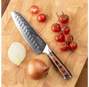 Gudaro - Дамасков кухненски нож Santoku FENG 7,5", 67 слоя стомана, дължина 18 см