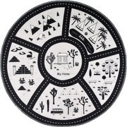 Черно-бяло детско килимче за игра подходящо за пране ø100 cm My Home – Vitaus