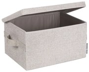 Бежова текстилна кутия за съхранение с капак 35x19x26 cm Soft Storage – Bigso Box of Sweden