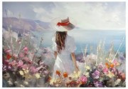 Картина с ръчно рисувани елементи 100x70 cm Amelia - Styler