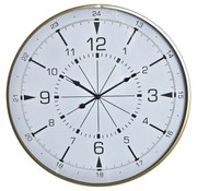 Стенен часовник DKD Home Decor Кристал Златен Метал Бял Компас (60 x 3 x 60 cm)