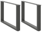 4013166 vidaXL Крака за масичка за кафе, U-образни, 2 бр., антрацит, 70 x (42-43) см, стомана