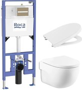 Комплект за WC Duplo S 135 mm 4 в 1 Meridian Rimless Compact 480 (бутон по избор) (A8900A902E + A346244000 + A8012AC00B)