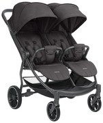 Бебешка количка за близнаци Happy 2 KIKKABOO - Dark Grey