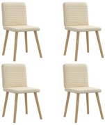 3315251 vidaXL Трапезни столове, 4 бр, кремави, текстил