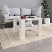 800213  Coffee Table High Gloss White 60x60x42 cm Chipboard