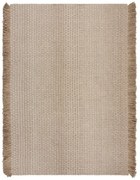 Бежов ръчно изработен килим със смес от вълна 120x170 cm Rene Fringed Ribbed – Flair Rugs