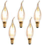 Комплект от 5 димируеми LED филаментни свещ лампи E14 240V 3W 250lm
