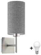 Eglo - LED аплик TUNJA 1xE27/60W/230V матов хром/сив