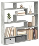 860025 vidaXL Стенен кубичен рафт, 7 отделения, бетонно сив, инженерно дърво