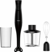 Ръчен пасатор 3в1 Rosberg R51112OC, 350W, 0.7 л, 2 скорости, Подвижен накрайник, Приставка за разбиване, Черен