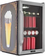 Klarstein Beersafe 70, Birra Edition, охладител, 70 литра, 3 полици, панорамна стъклена врата, неръждаема стомана