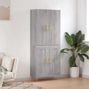3195785 vidaXL Висок шкаф, сив сонома, 69,5x34x180 см, инженерно дърво