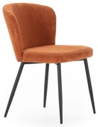 Оранжеви велурени трапезни столове в комплект 4 бр. Megan – Marckeric