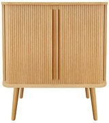 Висок скрин от декор от дъб с плъзгащи се врати естествен 83x95 cm Rove – Woodman