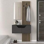 Меламинов закачалка Naro в антрацит - цвят сепет дъб 90x35x204.2см.