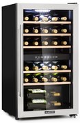 Klarstein Vinamour 29D, охладител за вино, 2 зони, 80 л, 29 бутилки, 5 - 22 °C, сензорно управление