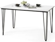 ХЕАРПИН С-120 Бял мат - МАСА В ЛОФТ СТИЛ ЗА КУХНЯ/ ТРАПЕЗАРИЯ/ ДНЕВНА