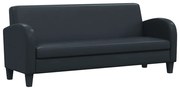 245588 vidaXL 3-местен диван, изкуствена кожа, черен