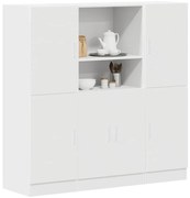 3324151 vidaXL Комплект кухненски шкафове от 3 части, Бяло, инженерно дърво
