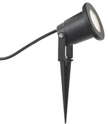 Градински LED прожектор черен с регулируем ъгъл IP65 с кабел и щепсел - Basic