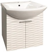 Конзолен шкаф за баня ICP 5542/60 WAVES, PVC, бял, с умивалник, 55x42.5x60см