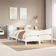 3323303 vidaXL Рамка за легло без матрак, бял, 120x200 см, бор масив