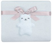 KIKKA BOO Плетено памучно одеяло BEAR WITH ME BLUE