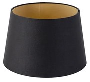 Черен памучен абажур със златен интериор 25/20/16