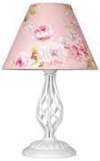 Настолна лампа БРУНАТЕ, бял, абажур Брайтън Розов, 1xE27