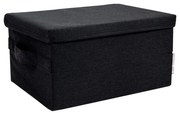 Черна текстилна кутия за съхранение с капак 34x45x25 cm Soft Storage – Bigso Box of Sweden