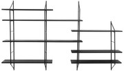Черен на няколко нива стенен рафт от масивна Пауловния 196 cm Belfast – Actona