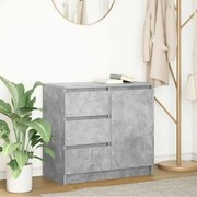 861574 vidaXL Бюфет с чекмеджета, бетонно сив, 71x35x65 см, инженерно дърво