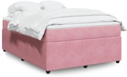 3285655 vidaXL Боксспринг легло с матрак, розово, 160x200 см, кадифе
