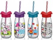 Horecano - Стъклена бутилка детска със сламка 250мл M-151966