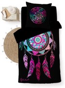 Черно единично памучно спално бельо 140x200 cm Porte Bonheur – douceur d'intérieur