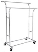 Мобилна стояща закачалка LINEA, сребърна